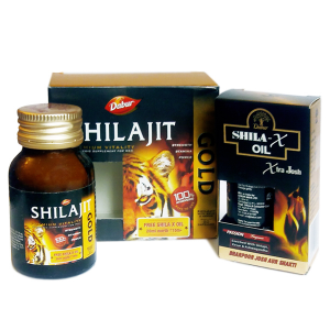 мумиё Шиладжит Голд + масло Шила-Икс (Shilajit Gold + Shila-X oil), 20 капсул + 20 мл.