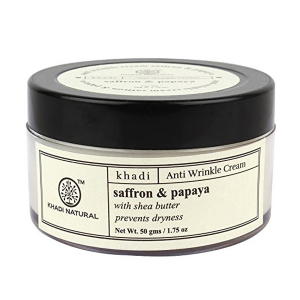 Крем от морщин Кхади Шафран и Папайя (Saffron & Papaya Anti Wrinkle Cream, Khadi), 50 гр.