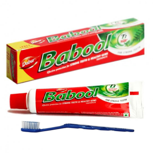 зубная паста Dabur Babool (с натуральным кальцием) в комплекте с зубной щеткой, 100 гр.