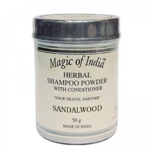 Сухой шампунь-кондиционер на основе мыльных бобов Шикаккай Сандаловое дерево (Sandalwood Magic of India), 50 грамм